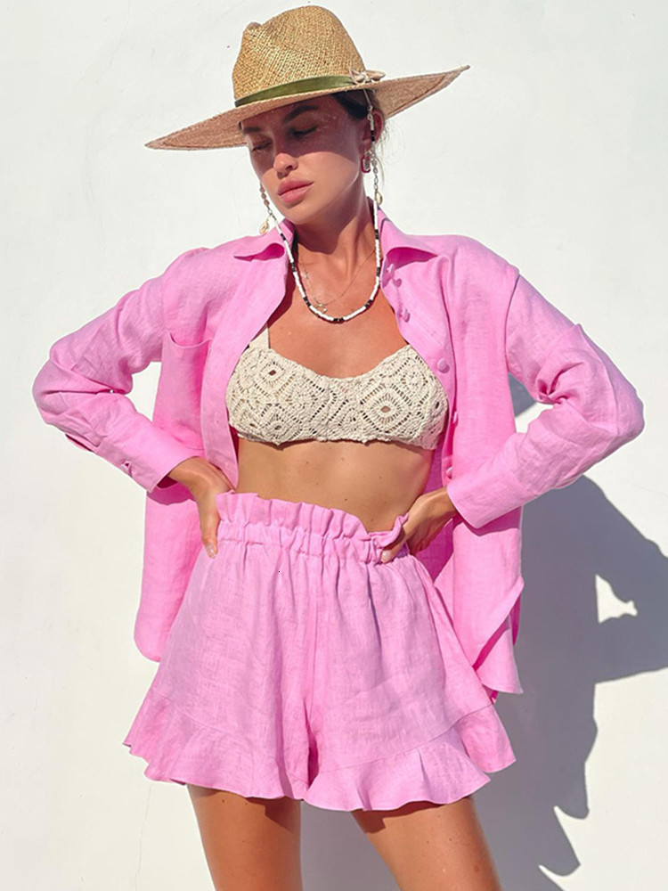 Womens Two Piece Pants Cotton Pink Loose Two Piece Shorts Sets for Women Casual Long Sleeve ShirtRuffles Shorts Matching Sets Female Summer Outfits 230316, Blue
Womens Two Piece Pants Cotton Pink Loose Two Piece Shorts Sets for Women Casual Long Sleeve ShirtRuffles Shorts Matching Sets Female Summer Outfits 230316, Blue