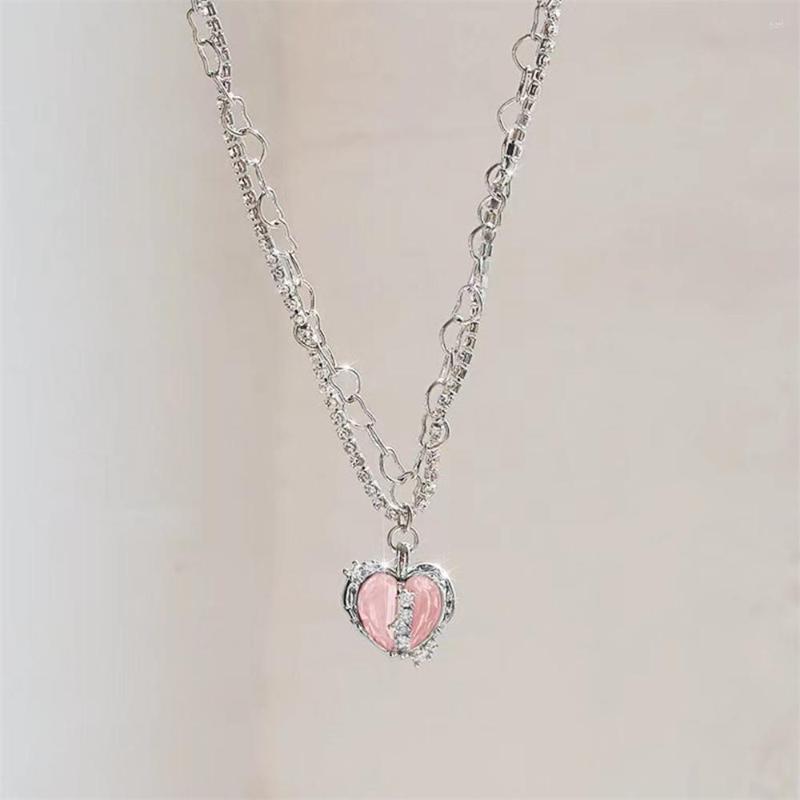 Pendant Necklaces Korea Fashion Split Heart Necklace Opal Metal Silver Color Pearl Multi-layered For Women Trendy Elegant Jewelry Gift
Pendant Necklaces Korea Fashion Split Heart Necklace Opal Metal Silver Color Pearl Multi-layered For Women Trendy Elegant Jewelry Gift