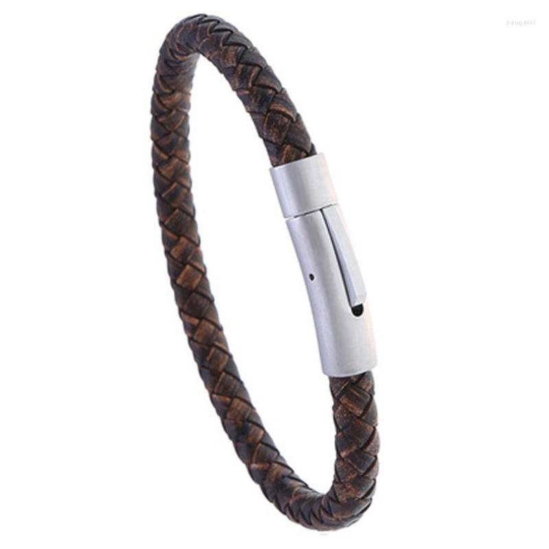 Charm Bracelets Selling Jewelry Simple Leather European And American Retro Men's Stainless Steel Bracelet
Charm Bracelets Selling Jewelry Simple Leather European And American Retro Men's Stainless Steel Bracelet