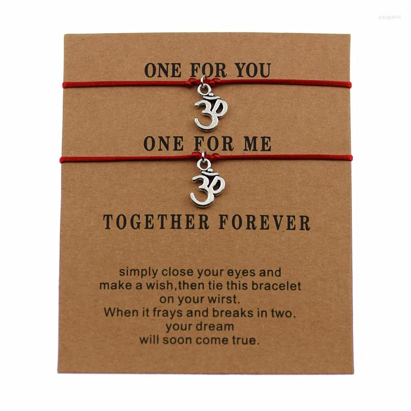 Charm Bracelets 2pcs/set Couple Friend Jewelry Buddhism Yoga OM Symbol Silver Color Pendant Ohm Sign Red Rope Lover Lucky Gifts
Charm Bracelets 2pcs/set Couple Friend Jewelry Buddhism Yoga OM Symbol Silver Color Pendant Ohm Sign Red Rope Lover Lucky Gifts