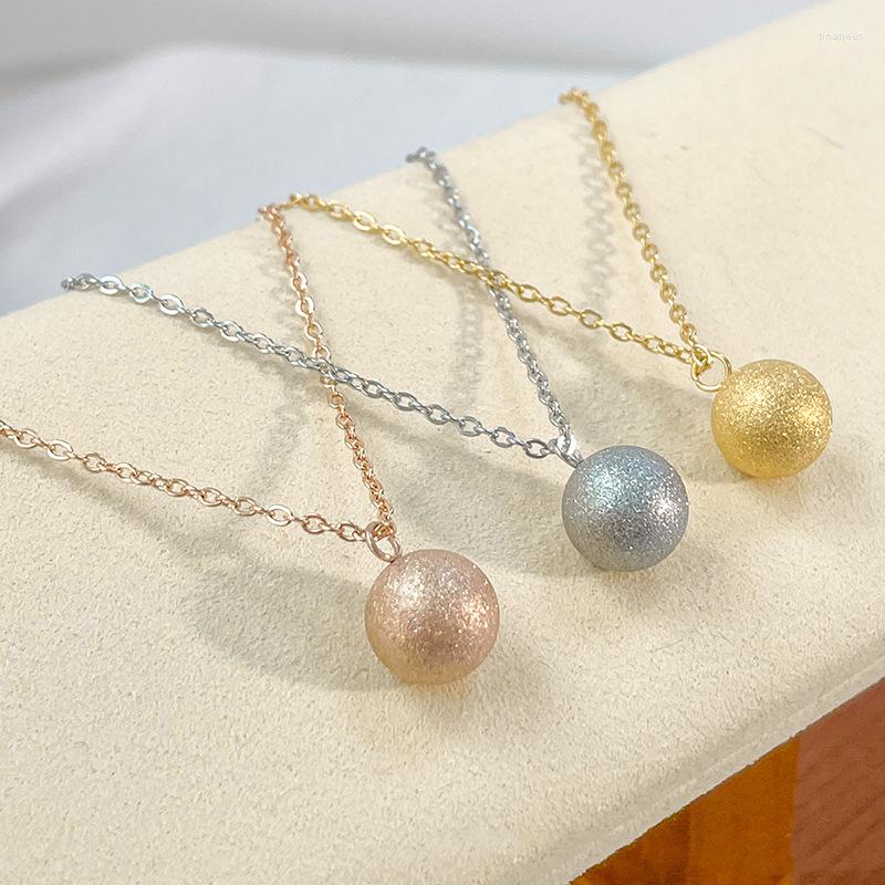 Pendant Necklaces Frosting Ball Necklace For Women Girls Gold Rose Silver Stainless Steel Charm Jewelry (GN268)
Pendant Necklaces Frosting Ball Necklace For Women Girls Gold Rose Silver Stainless Steel Charm Jewelry (GN268)