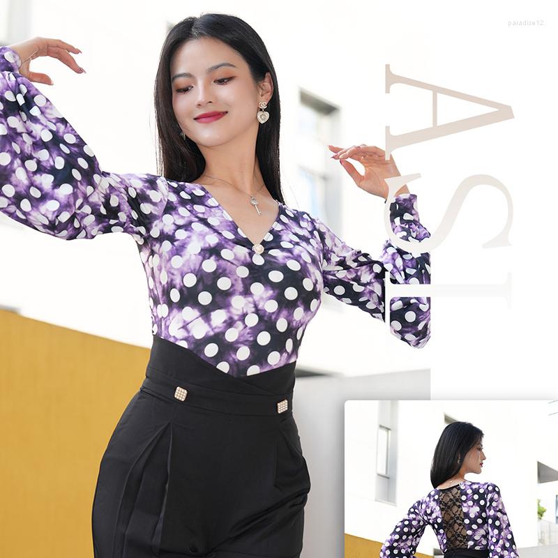 Stage Wear Polo Point Modern Dance Practice Clothes Female Adult Latin Costumes Waltz Chacha Rumba Women Ballroom Tops DN14530, Bluetop
Stage Wear Polo Point Modern Dance Practice Clothes Female Adult Latin Costumes Waltz Chacha Rumba Women Ballroom Tops DN14530, Bluetop