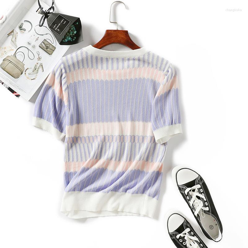 Women' T Shirts GGRIGHT Thin Knitted Shirt Women Striped Tshirt Cotton 2023 Korean T-Shirt Woman Clothes Tee Femme Camisetas Mujer, Stripe
Women' T Shirts GGRIGHT Thin Knitted Shirt Women Striped Tshirt Cotton 2023 Korean T-Shirt Woman Clothes Tee Femme Camisetas Mujer, Stripe