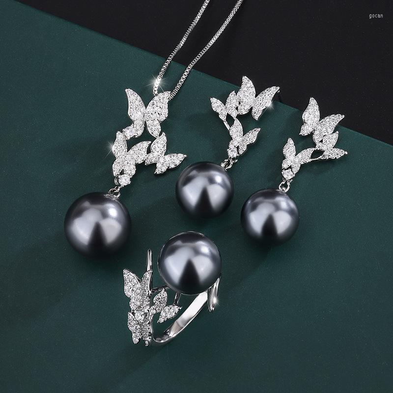 Necklace Earrings Set Q2023 Design Baroque Black Freshwater Pearl For Women Luxury Silver Color Butterfly Wedding Banquet Gift, Picture shown
Necklace Earrings Set Q2023 Design Baroque Black Freshwater Pearl For Women Luxury Silver Color Butterfly Wedding Banquet Gift, Picture shown