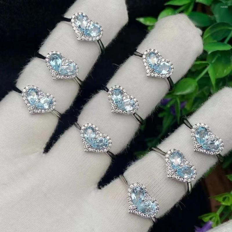 Cluster Rings 10PCS Luxury Natural Topaz Heart Ring For Women Romantic Gemstone Adjustable Ri Wedding Engagement Jewelry Gifts
Cluster Rings 10PCS Luxury Natural Topaz Heart Ring For Women Romantic Gemstone Adjustable Ri Wedding Engagement Jewelry Gifts