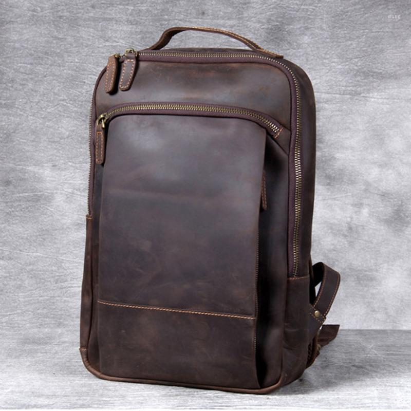 Backpack Vintage Crazy Horse Genuine Leather Men Laptop Daily Bagpack Male Rucksack Trave Hiking Knapsack Large, Coffee
Backpack Vintage Crazy Horse Genuine Leather Men Laptop Daily Bagpack Male Rucksack Trave Hiking Knapsack Large, Coffee
