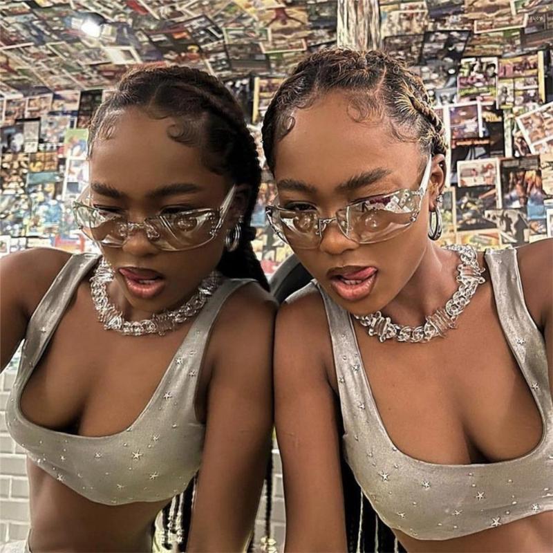 Sunglasses 2000S Frameless Women Men Futuristic Wrap Around Y2K For Rectangle Sun Glasses
Sunglasses 2000S Frameless Women Men Futuristic Wrap Around Y2K For Rectangle Sun Glasses