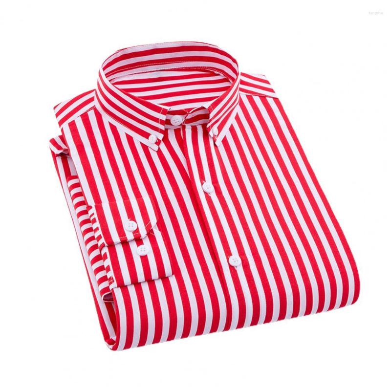 Men's Casual Shirts Striped Single-breasted Men Shirt Autumn Winter Long Sleeve Button Slim Fit Breathable Lapel For Daily Wear, Red
Men's Casual Shirts Striped Single-breasted Men Shirt Autumn Winter Long Sleeve Button Slim Fit Breathable Lapel For Daily Wear, Red