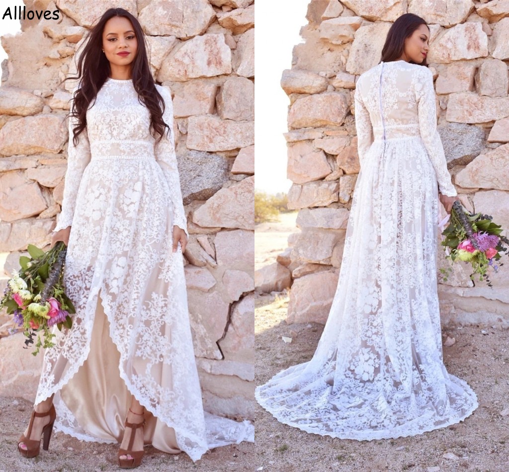 Plus Size Lace A Line Wedding Dresses For Bride With Long Sleeves High Low Country Bridal Gowns Front Split Sexy Boho Beach Garden Robes de Mariee Maternity AL9373, Grape
Plus Size Lace A Line Wedding Dresses For Bride With Long Sleeves High Low Country Bridal Gowns Front Split Sexy Boho Beach Garden Robes de Mariee Maternity AL9373, Grape