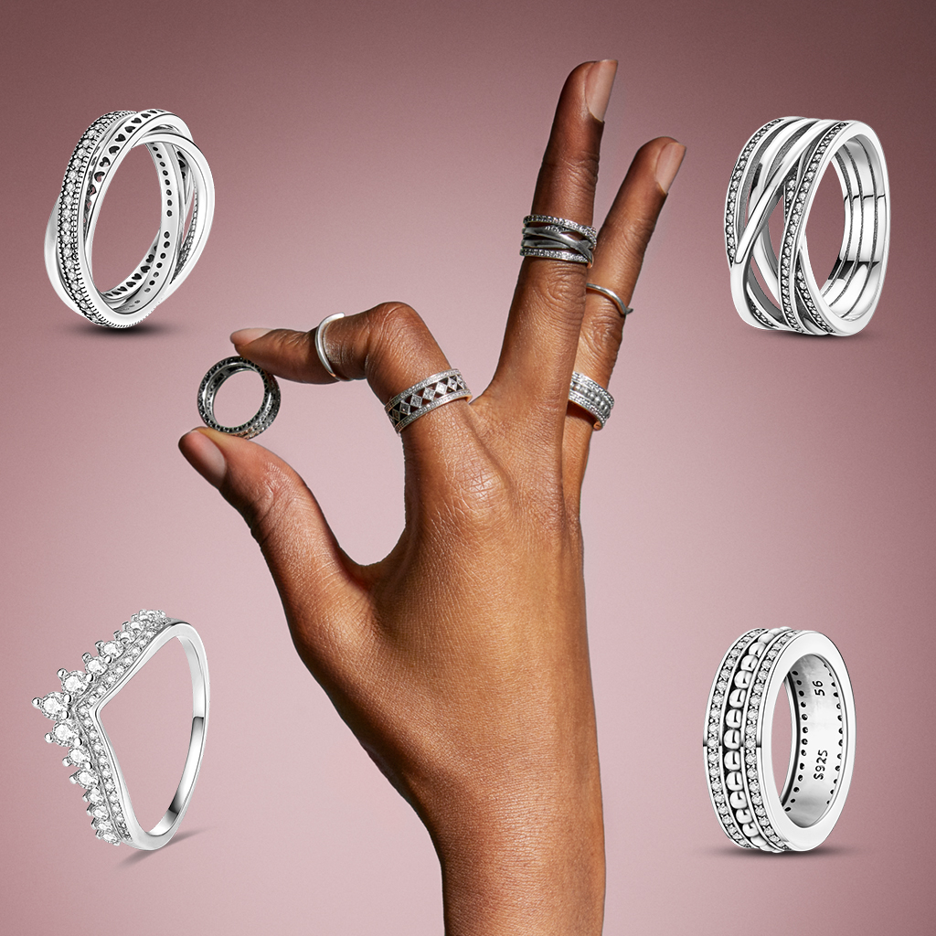 2024 New Popular 925 Sterling Silver Fashion Glittering Love Rings Ladies Jewelry Anniversary Gift