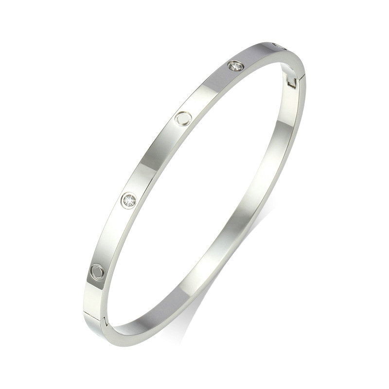 Fashion Titanium Steel Love Bangle Bracelet Women Men 4mm Thin Love Bracelets Distance Jewelry Gift For Lover 16-19 with velvet bag
Fashion Titanium Steel Love Bangle Bracelet Women Men 4mm Thin Love Bracelets Distance Jewelry Gift For Lover 16-19 with velvet bag
