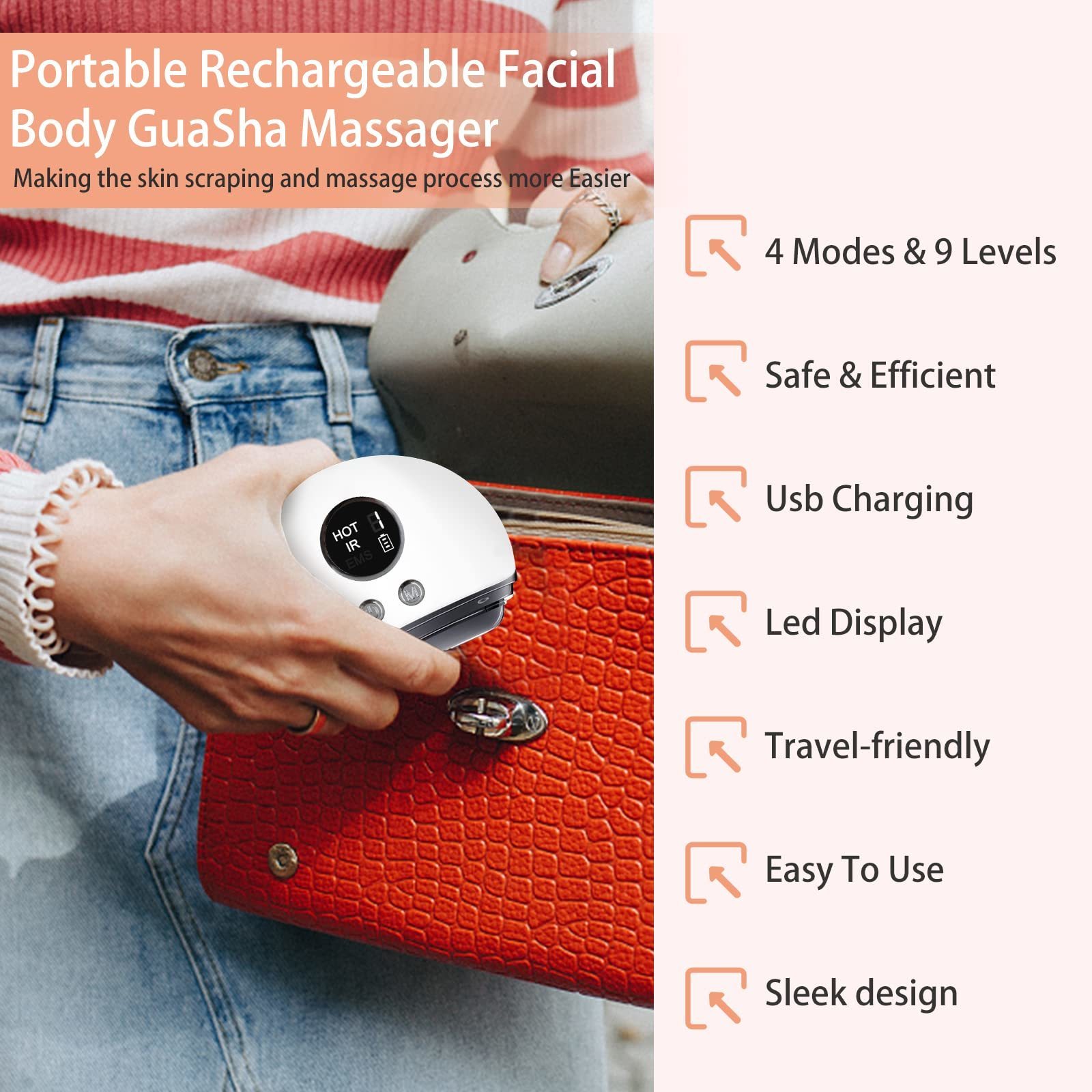 Face Care Devices EMS Microcurrent Heating GuaSha Tool Vibration Massager For Gua sha Anti Aging Contour Acupressure Skin 230317