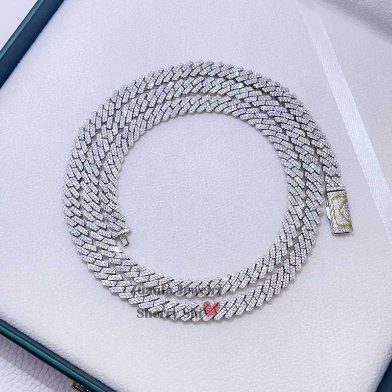 Custom Name Lock 10mm Iced Out Vvs Moissanite Diamond Hip Hop Men Silver Cuban Chain