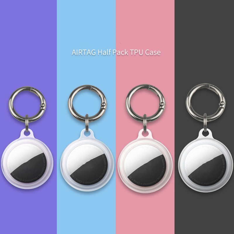 Transparent Soft AirTag Protective Case Airtag Tracking Device Tracker Locator Anti-lost Bag With Keychain For Handbag Fashion Bags Pet Dog Collar Accessories