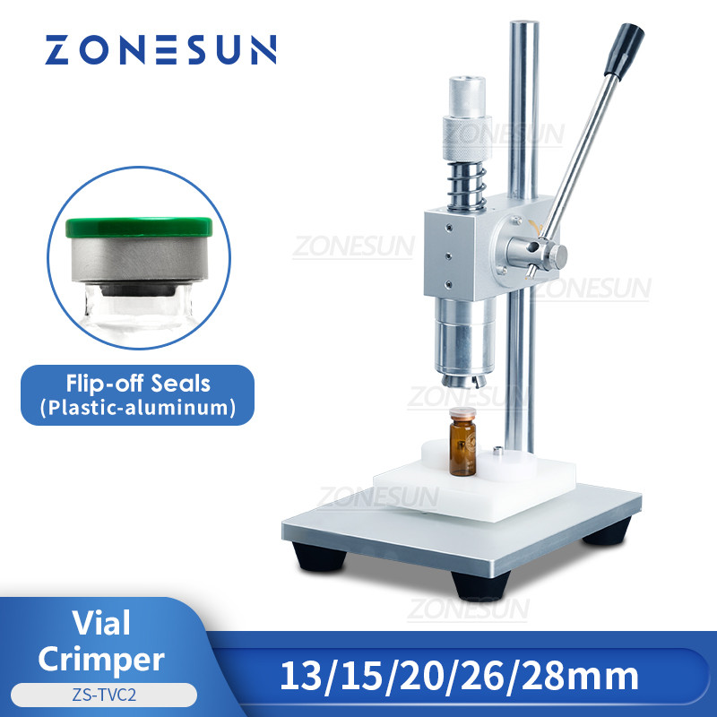ZONESUN Vial Crimper Flip off Cap Manual Oral Liquid Bottle Glass Capping Sealing Machine ZS-TVC2
