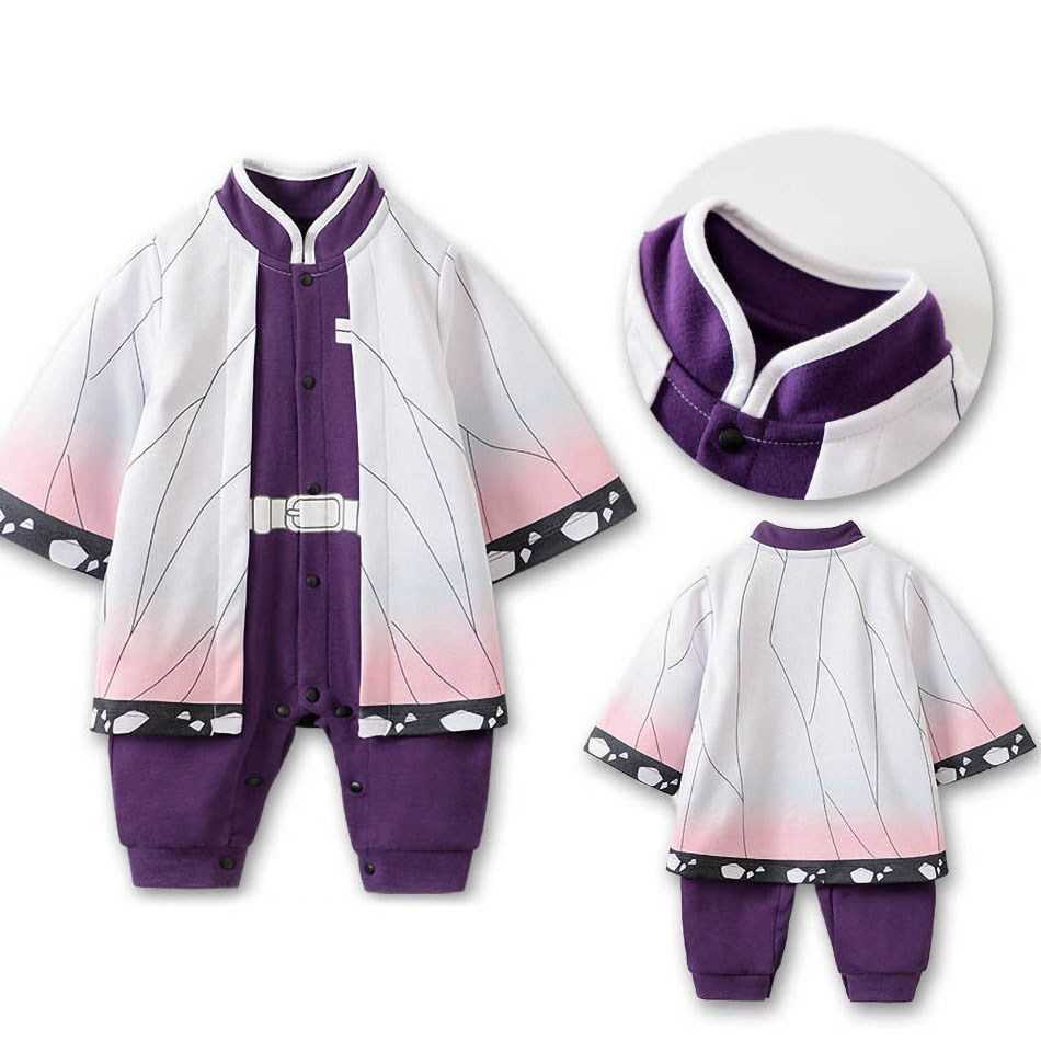 Rompers Baby Clothes Newborn Anime Romper Boy Girl Demon Slayer Cosplay Baby Costume Kids Cartoon Jumpsuit Children Longsleeve Overalls AA230317