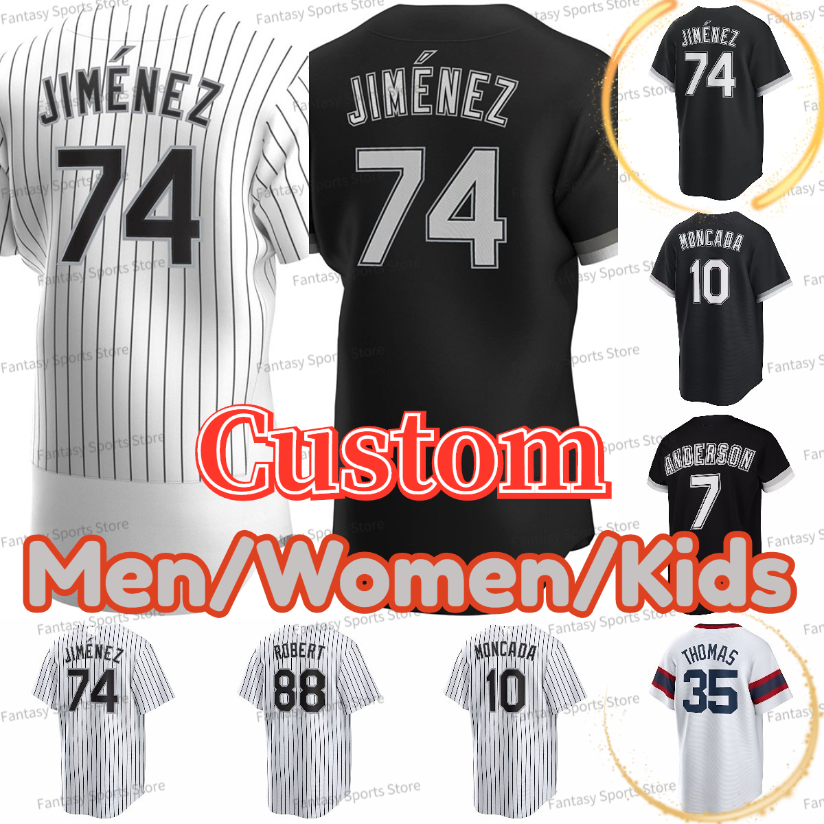 Custom Eloy Jimenez Tim Anderson Jersey Luis Robert Yoan Moncada Jose Abreu Frank Thomas Andrew Vaughn 8 Bo Jackson Dylan Cease Kopech Baseball Jerseys Men Women Kids, Men cream jersey;only number;no name
Custom Eloy Jimenez Tim Anderson Jersey Luis Robert Yoan Moncada Jose Abreu Frank Thomas Andrew Vaughn 8 Bo Jackson Dylan Cease Kopech Baseball Jerseys Men Women Kids, Men cream jersey;only number;no name