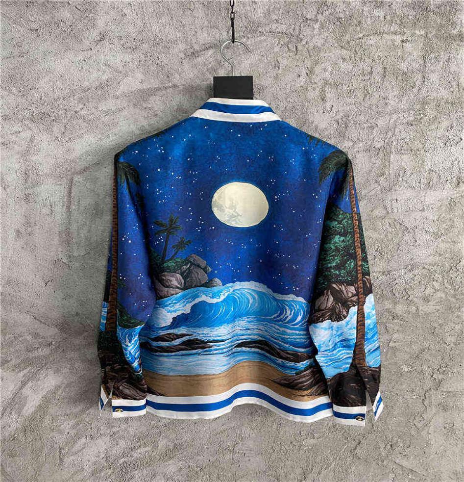 Casablanca Moon Star printed silk shirt autumn loose long sleeve shirt casual comfortable top5508241, Navy blue
Casablanca Moon Star printed silk shirt autumn loose long sleeve shirt casual comfortable top5508241, Navy blue