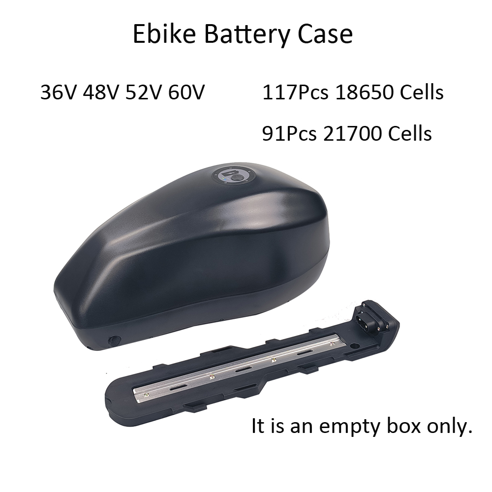 

Ebike Battery Case 36V 48V 52V 60V Empty Down Tube Battery Box 117pcs 18650 91pcs 21700 Cell Holder