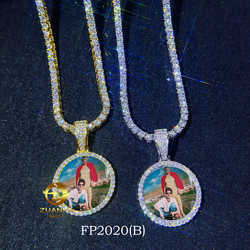 Full Size Iced Out Hip Hop Bling Men Jewelry Custom Made Vvs Moissanite Photo Picture Pendant
