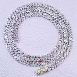 Custom Name Lock 10mm Iced Out Vvs Moissanite Diamond Hip Hop Men Silver Cuban Chain