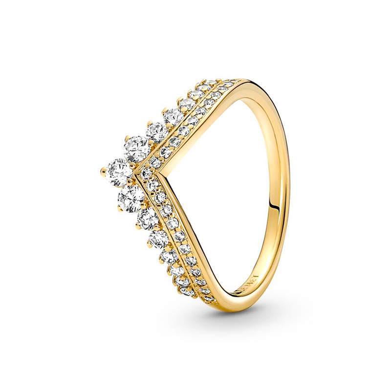 2024 New Popular 925 Sterling Silver, Golden Fashion Classic Ring Is Suitable For Ladies Jewelry Accessories Free Wholesale Delivery