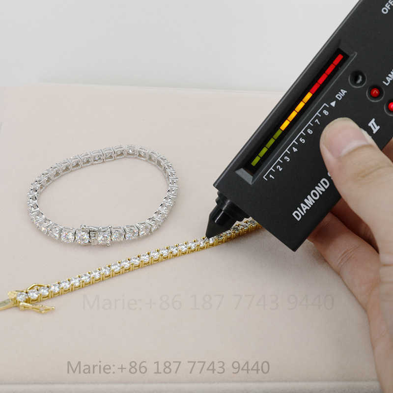 2mm Wide Moissanite Tennis Bracelet Sliver Tennis Necklace Moissanite Diamond Jewelry Tennis Chain