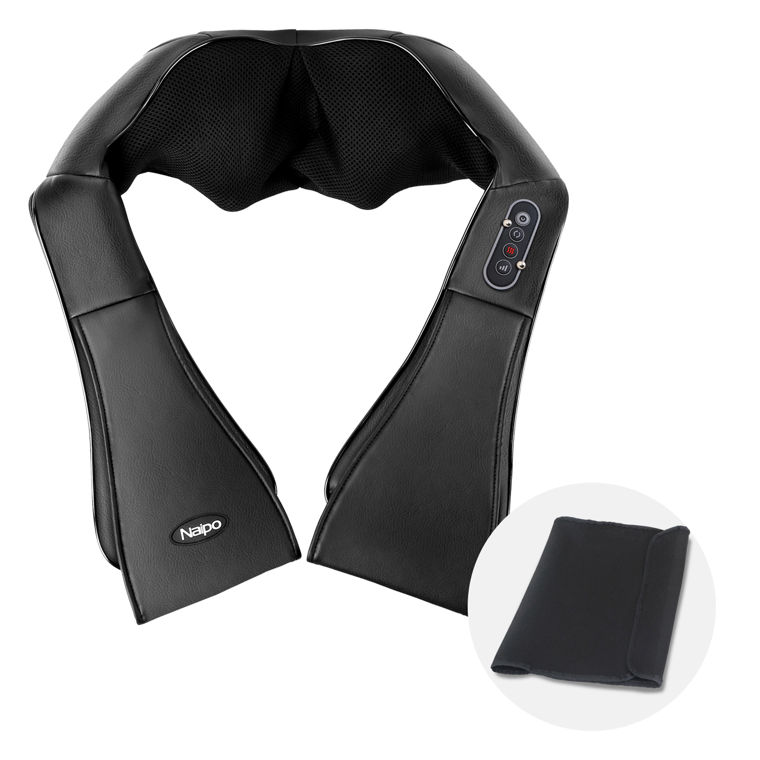 Electric Portable Car Back Heated Massager 3D Deep Tissue Kneading Massages for Relieving Pain, Neck and Upper Back Massager