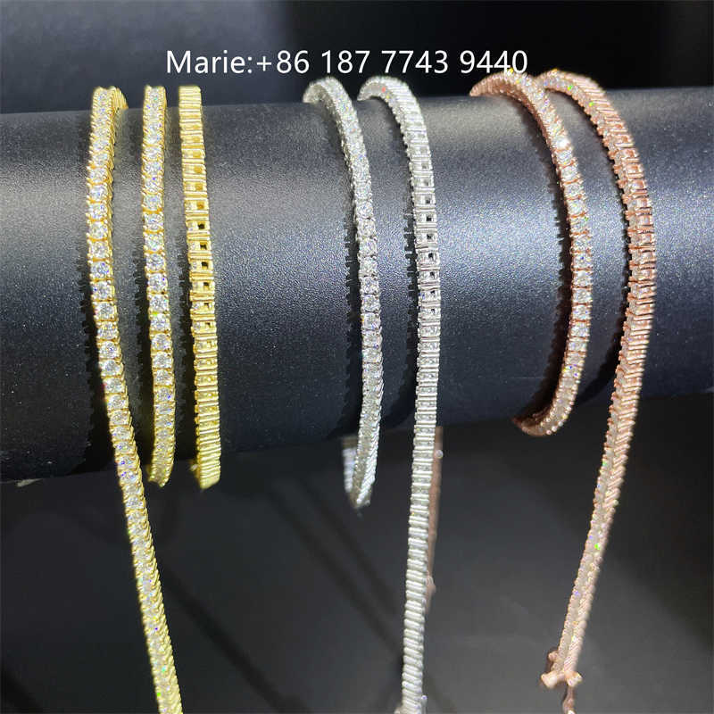 2mm Wide Moissanite Tennis Bracelet Sliver Tennis Necklace Moissanite Diamond Jewelry Tennis Chain