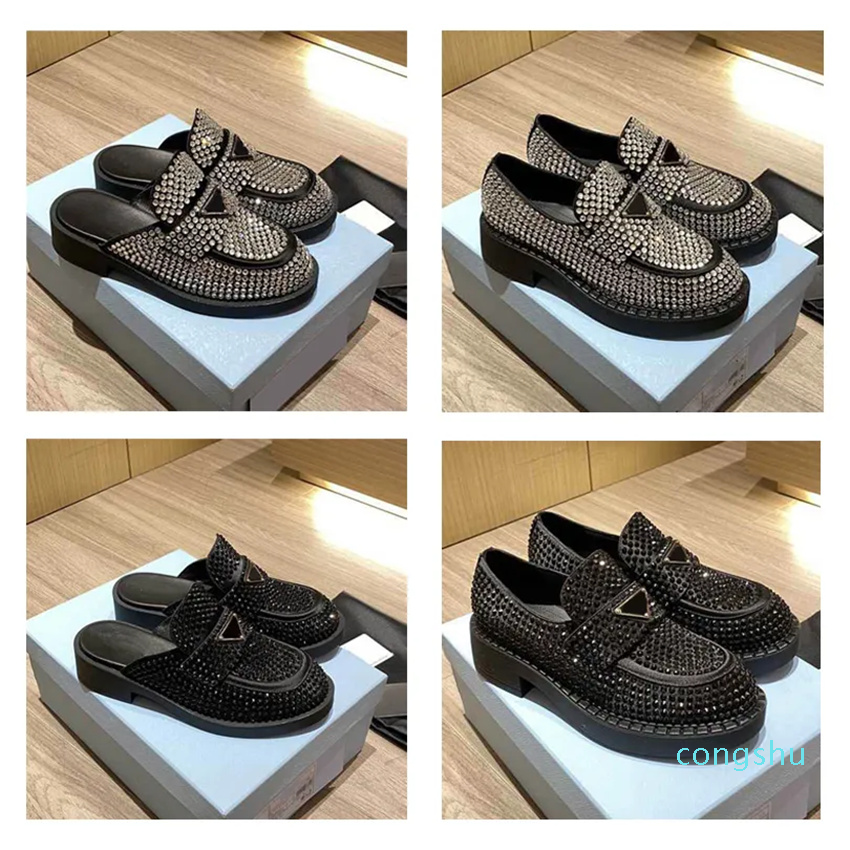 New Triangle Casual Shoes Women Flat Shoes Rhinestone Thick Sole Outdoor loafer Shoes Square Toe Black Brown Muller Sandals Soft Sole Spring size 35-41
New Triangle Casual Shoes Women Flat Shoes Rhinestone Thick Sole Outdoor loafer Shoes Square Toe Black Brown Muller Sandals Soft Sole Spring size 35-41