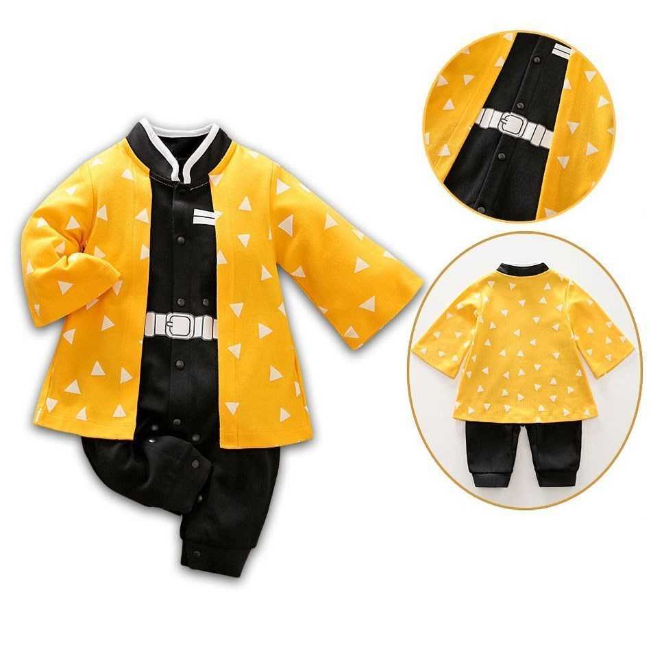 Rompers Baby Clothes Newborn Anime Romper Boy Girl Demon Slayer Cosplay Baby Costume Kids Cartoon Jumpsuit Children Longsleeve Overalls AA230317
