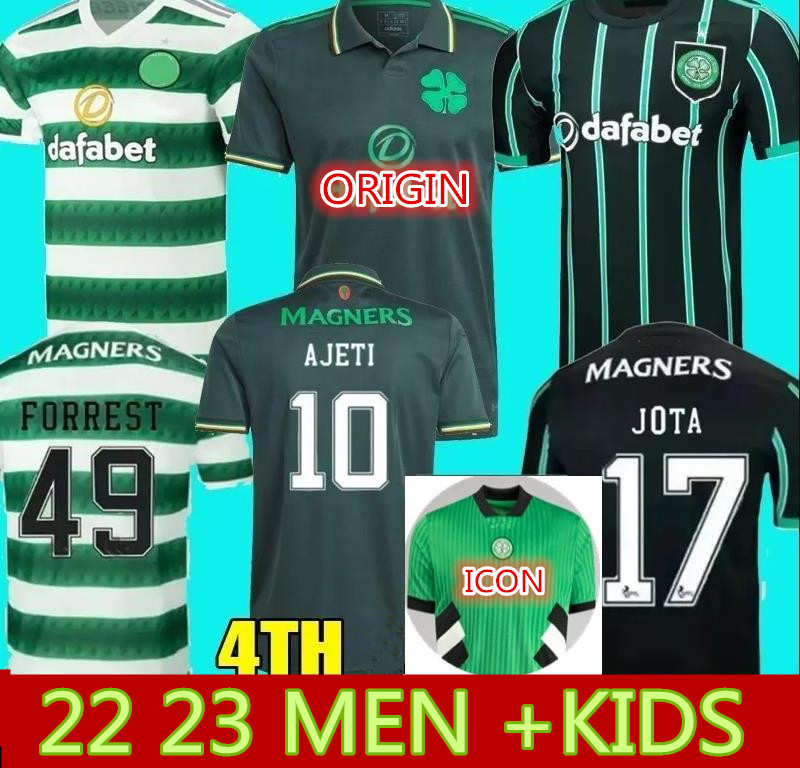 22 23 Celtic Fourth soccer jerseys origins kit 4th KYOGO JOTA AJETI 2022 2023 Mens Kids ABADA MCGREGOR TURNBULL STARFELT football shirt Men kids bhoys kit