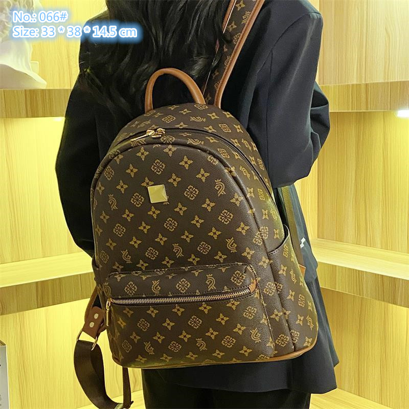 sales ladies shoulder bags 6 colors vertical wear-resistant fashion handbag classic retro printed leisure backpacks street popular contrast leather handbag 066#