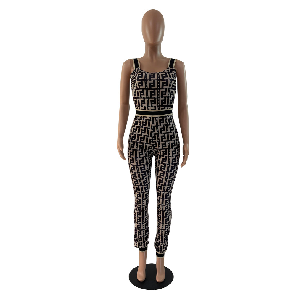 Women's Tracksuits Two Pieces Women Sets Summer Casual Slim Fit Outfits Short Sleeve T-Shirt Crop Tops Geometry Print High Waist pants Clothing M