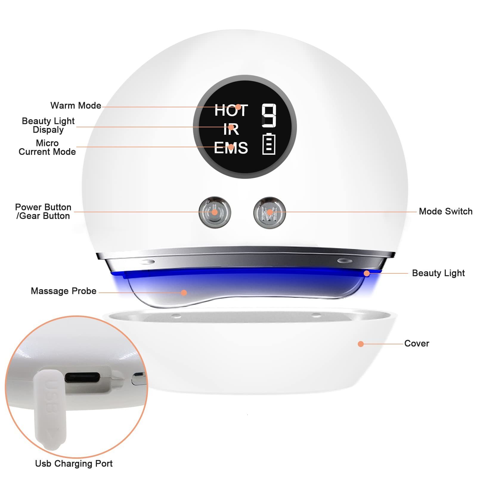 Face Care Devices EMS Microcurrent Heating GuaSha Tool Vibration Massager For Gua sha Anti Aging Contour Acupressure Skin 230317