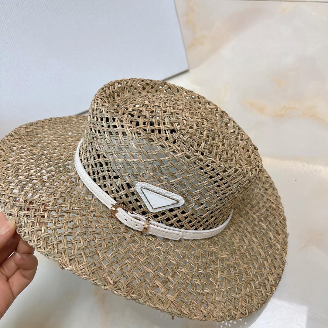 Designer Wide Brim Straw Hats for Men Women Bucket Hats Letter Print Strawhat Grass Braid Caps