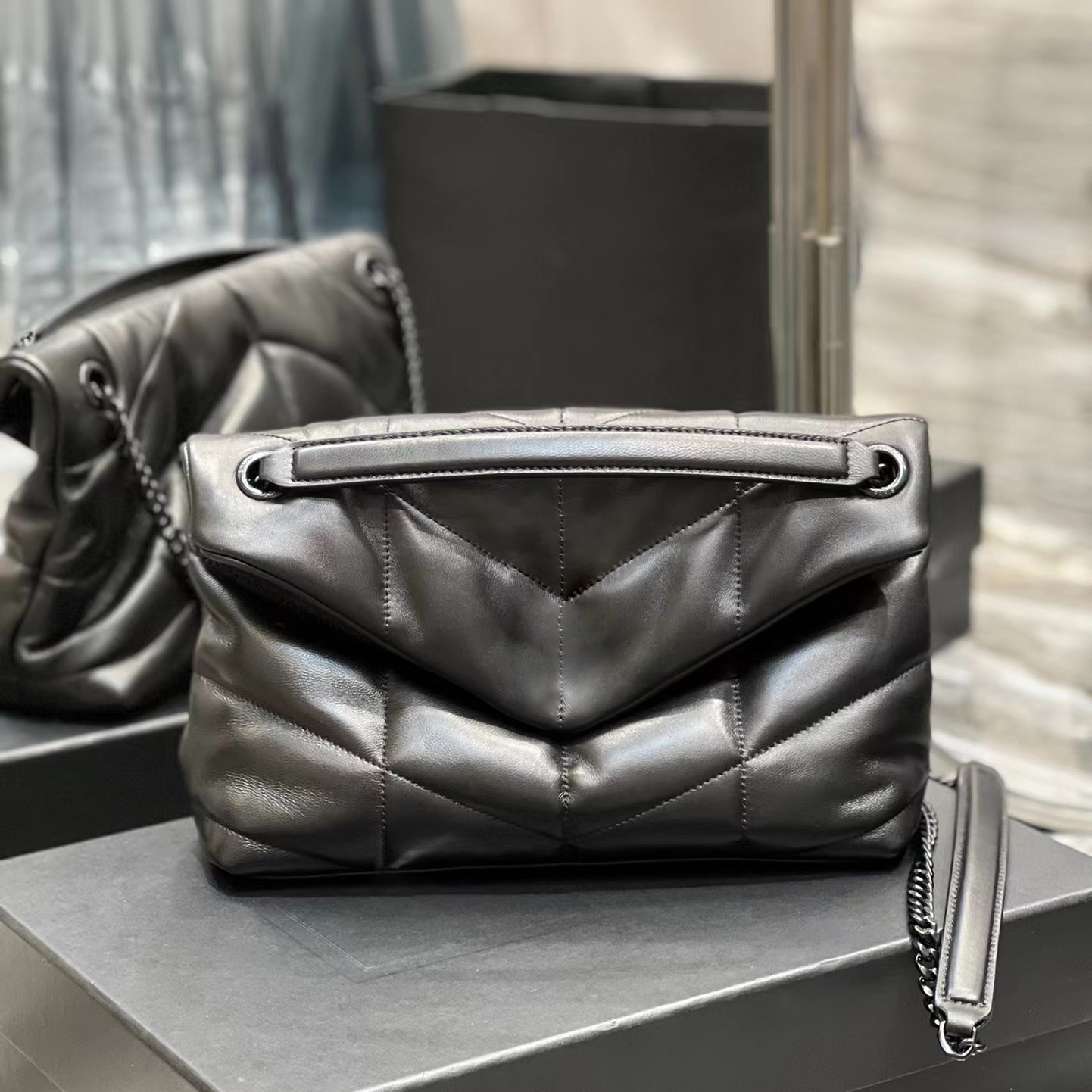 classic flap yslity Designer puffer Lambskin bag womens Man lou purses messenger shoulder bag clutch sheep leather Luxury tote handbags cross body black chain bags, Black gold
classic flap yslity Designer puffer Lambskin bag womens Man lou purses messenger shoulder bag clutch sheep leather Luxury tote handbags cross body black chain bags, Black gold