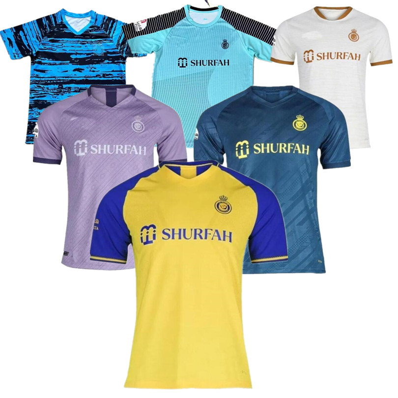 2023 Men's T-Shirts Al Nassr FC Ronaldo Home yellow away CR7 Gonzalo Martinez Talisca Ghislain Konan Vincent, White
2023 Men's T-Shirts Al Nassr FC Ronaldo Home yellow away CR7 Gonzalo Martinez Talisca Ghislain Konan Vincent, White