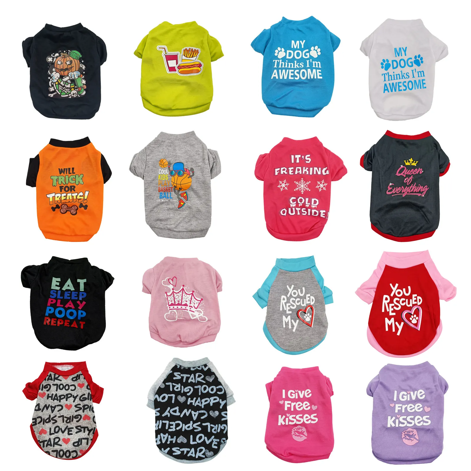 I Give Free Kisses Pattern Funny Dog Clothes Pet Summer Clothes for Dogs Puppy T Shirt Dog Apparel Pet Supplies, Multiple colors
I Give Free Kisses Pattern Funny Dog Clothes Pet Summer Clothes for Dogs Puppy T Shirt Dog Apparel Pet Supplies, Multiple colors