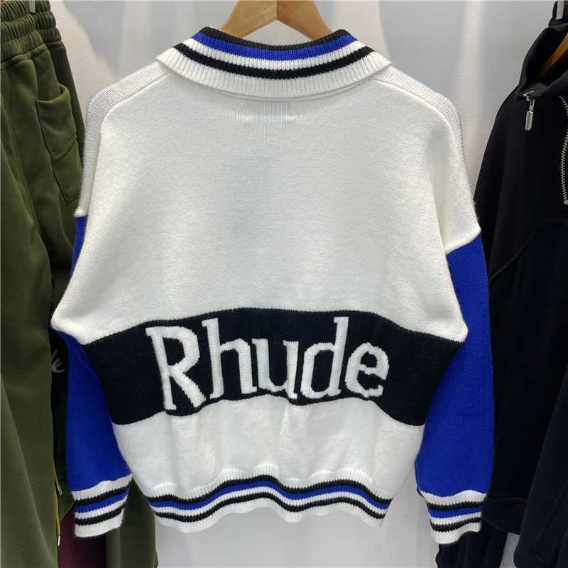 Rhude Sweater Casual Cotton Men Women 1 1 Blue White Patchwork Knitting Rhude Sweatshirts
Rhude Sweater Casual Cotton Men Women 1 1 Blue White Patchwork Knitting Rhude Sweatshirts