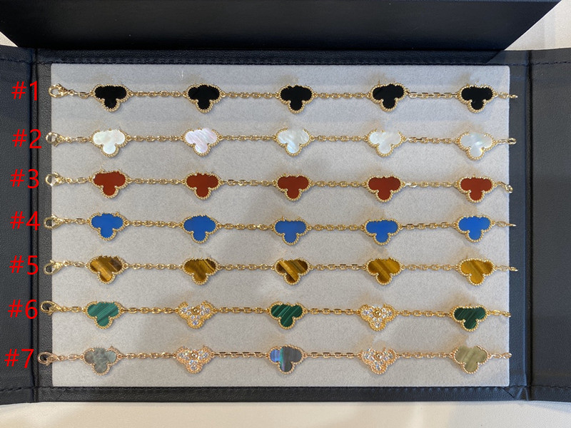 luxury clover four designer fashion charm bracelets for girls women 18K gold black white red green blue brand bracelet wedding party jewelry
luxury clover four designer fashion charm bracelets for girls women 18K gold black white red green blue brand bracelet wedding party jewelry