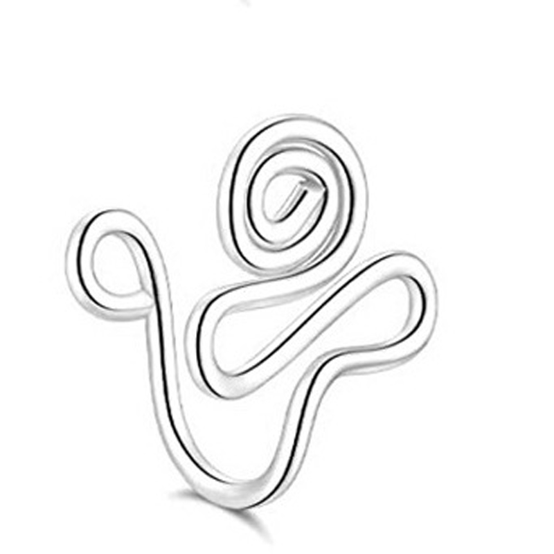 Adjustable Gold Silver Filled Nose Cuffs Clip Copper Wire Spiral Fake Piercing Nose Rings No Piercing Required Ear Clip Cuff