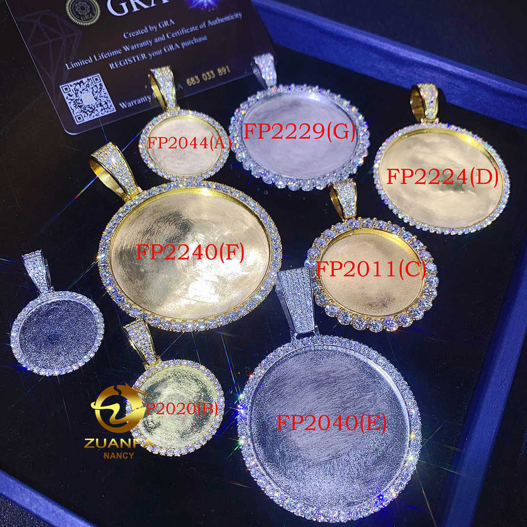 Full Size Iced Out Hip Hop Bling Men Jewelry Custom Made Vvs Moissanite Photo Picture Pendant
