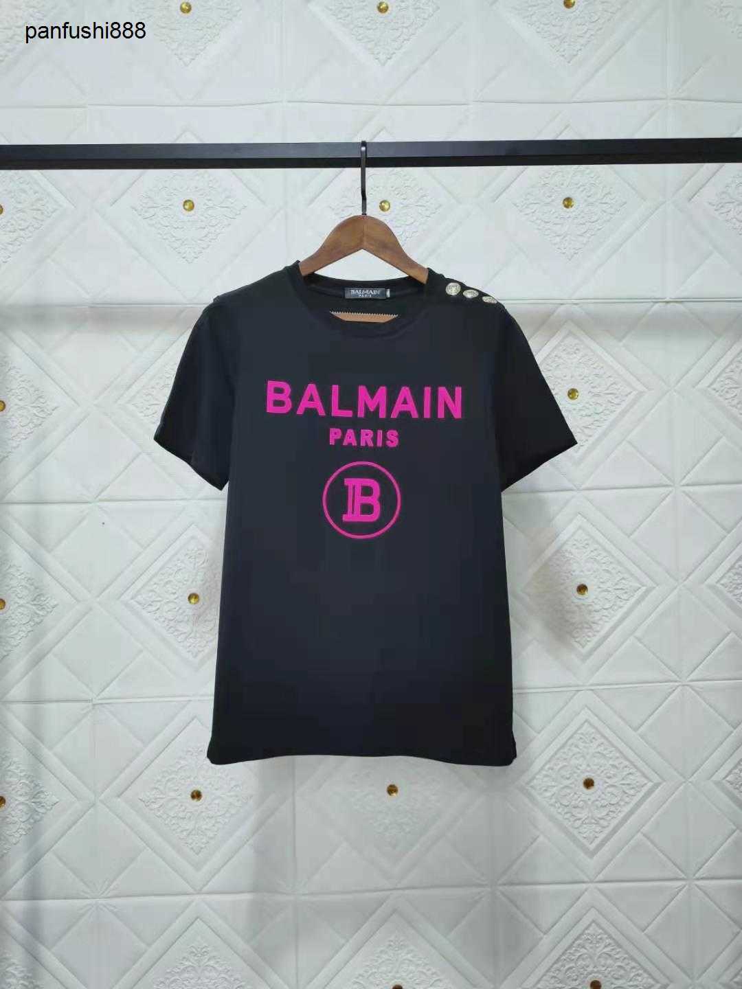 Ballmais Casual Short Sleeve T shirt Spring and Summer New Rebachesin Same Balman Flocked Letter Cotton Short Sleeve T shirt For Couples, Purple white velvet gold buckle
Ballmais Casual Short Sleeve T shirt Spring and Summer New Rebachesin Same Balman Flocked Letter Cotton Short Sleeve T shirt For Couples, Purple white velvet gold buckle