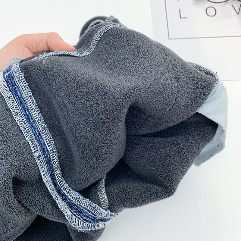 Jeans Boys Clothes Denim Pants Casual Solid Color Fleece Thermal Trousers Oversize Toddler Kids Winter Pants 36m Baby Boy Cotton Jeans 230317