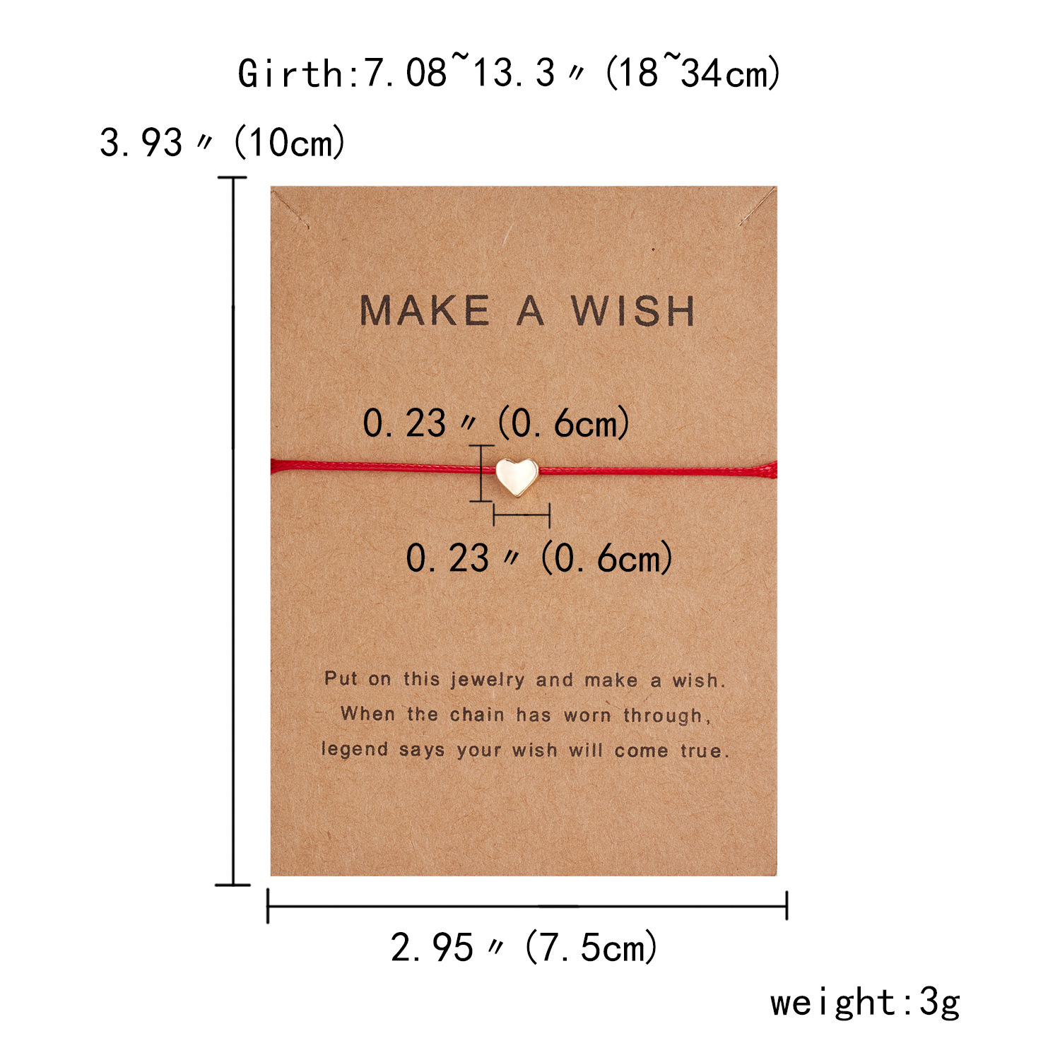 Handmade Love Wax Rope Bracelet Femme Adjustable Heart Charm Bracelets Black Pink Red String Bracelets Women Kids Wish Jewelry Card Gift Hand Chain Pr