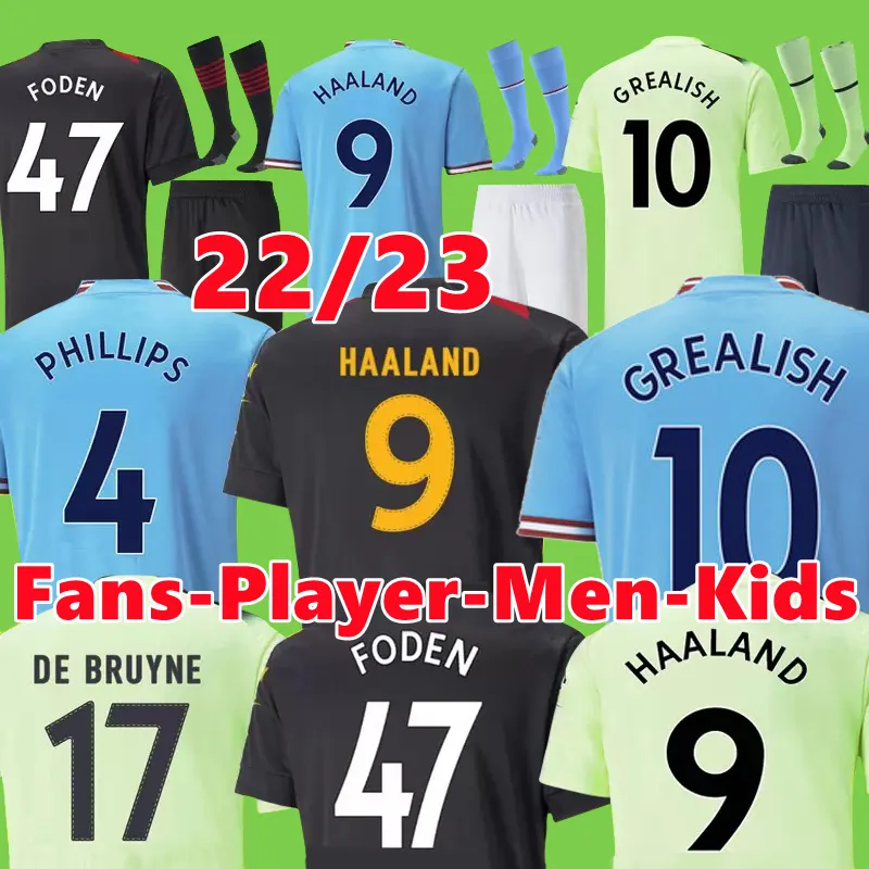 22 23 HAALAND soccer jersey DE BRUYNE GREALISH MANS CITIES STERLING MAHREZ FODEN fans player version 2022 2023 football tops shirt kids kit sets Equipment, 22/23 away
22 23 HAALAND soccer jersey DE BRUYNE GREALISH MANS CITIES STERLING MAHREZ FODEN fans player version 2022 2023 football tops shirt kids kit sets Equipment, 22/23 away