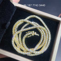 2mm Wide Moissanite Tennis Bracelet Sliver Tennis Necklace Moissanite Diamond Jewelry Tennis Chain