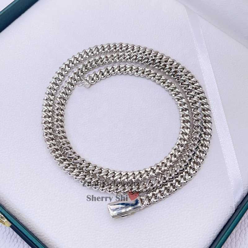 Custom Name Lock 10mm Iced Out Vvs Moissanite Diamond Hip Hop Men Silver Cuban Chain