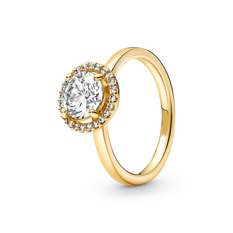 2024 New Popular 925 Sterling Silver, Golden Fashion Classic Ring Is Suitable For Ladies Jewelry Accessories Free Wholesale Delivery
